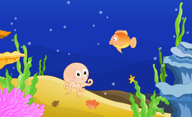 海洋生态环境保护an动画场景素材