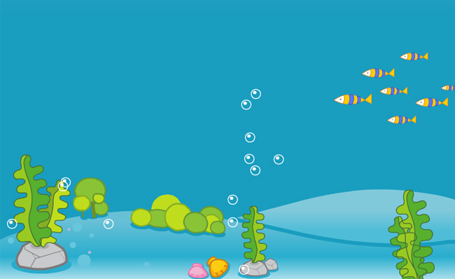 海底鱼泡水泡上浮的动态效果an动画素材