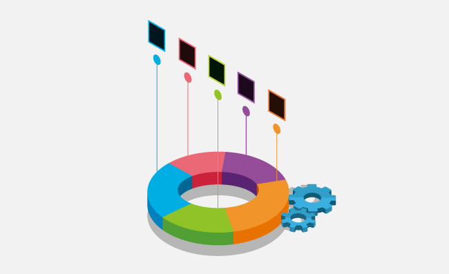 卡通彩色环数据分析图表素材