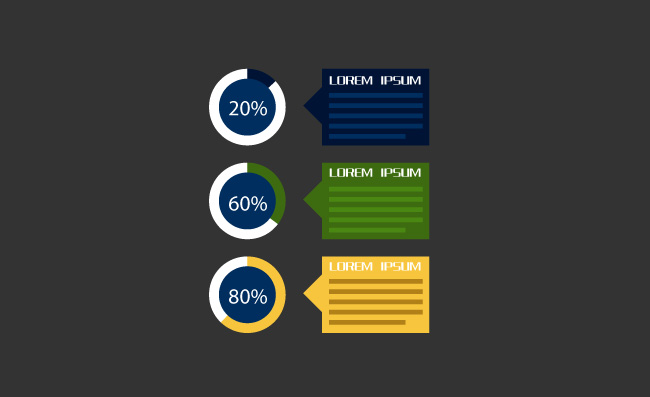 百分比信息图表设计元素