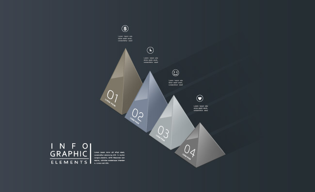 立体三角信息图表数字序号设计素材