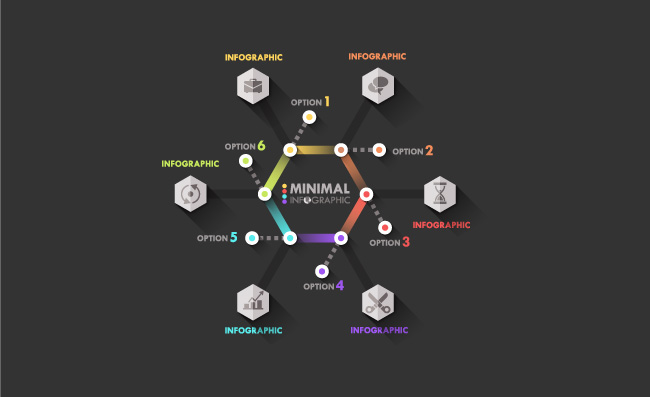 六边形信息图矢量素材