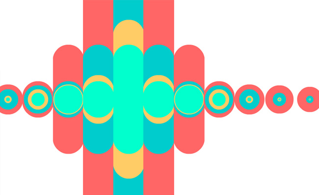 多彩圆圈竖条组合创意转场特效an动画模板
