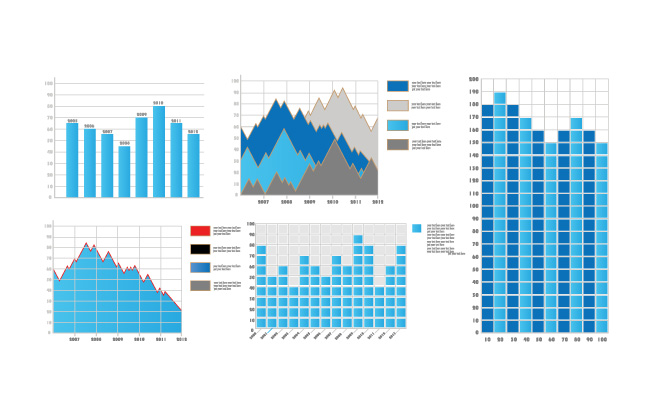 曲线块状图形信息图表素材