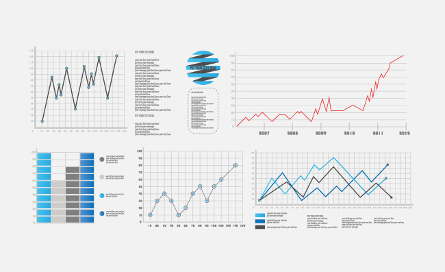曲线图形信息图表素材