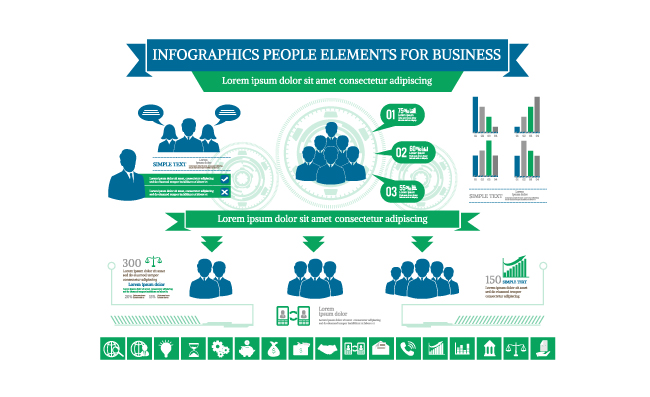 人员数据信息矢量素材