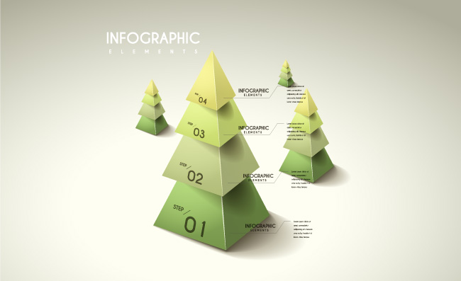 圣诞树矢量图表信息图设计素材