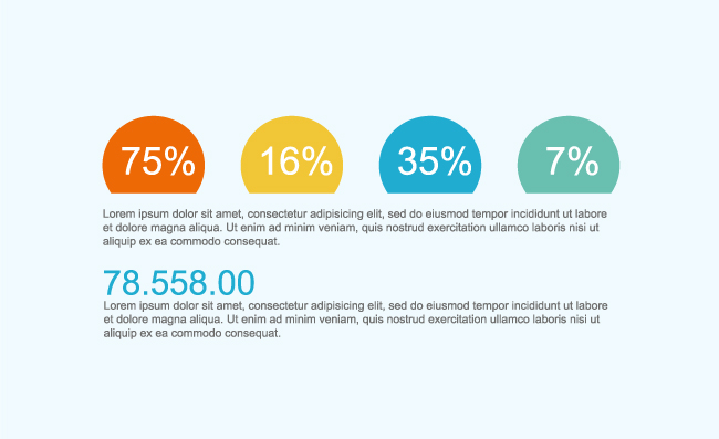 矢量彩色占比数据简单图表素材