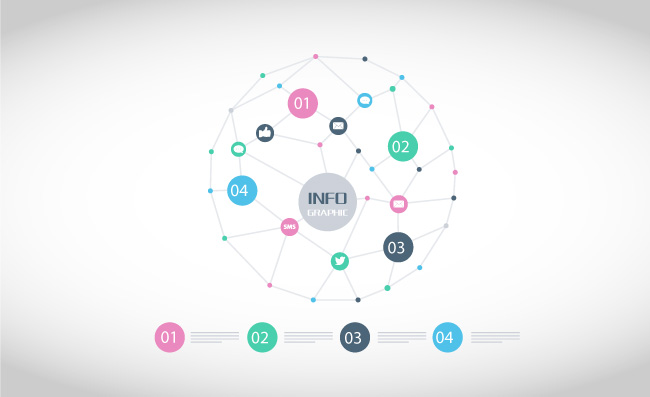 矢量创意球体信息图表素材