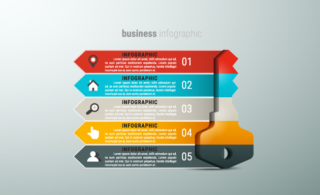 矢量钥匙信息标注图表素材
