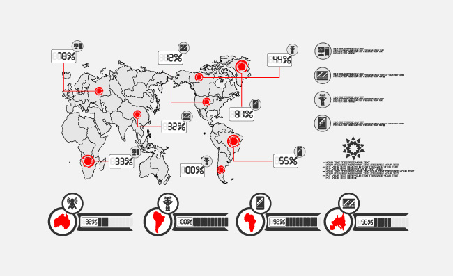 世界地图矢量图表素材