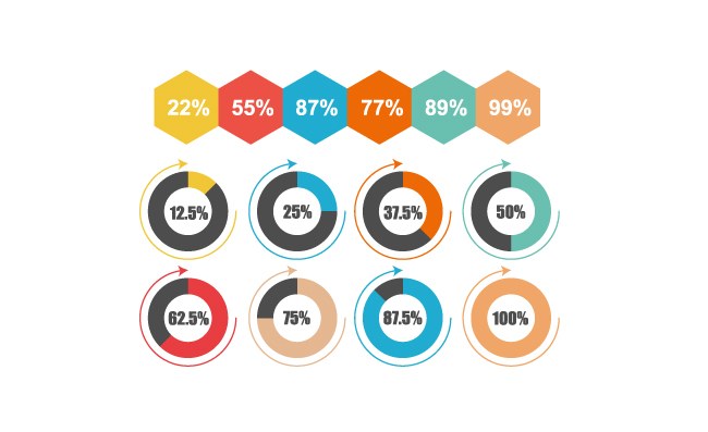 数据百分比分析彩色图表素材