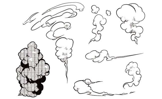 平面漫画设计烟雾效果图片素材