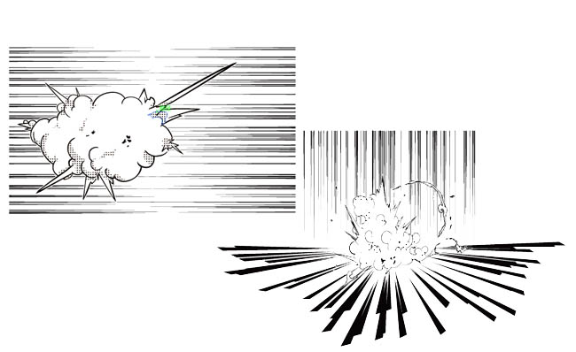 2张带有动感特效背景漫画爆炸效果素材