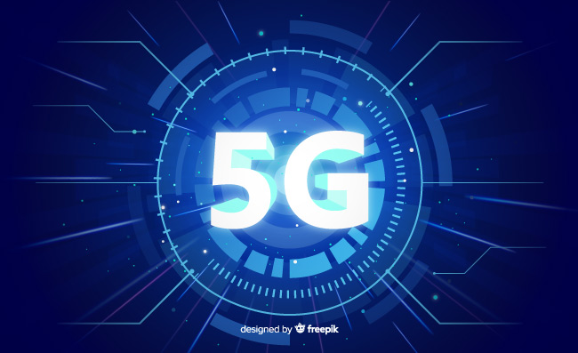 5G蓝色创意科技背景图素材