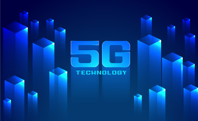 创意蓝色科技5G背景素材矢量
