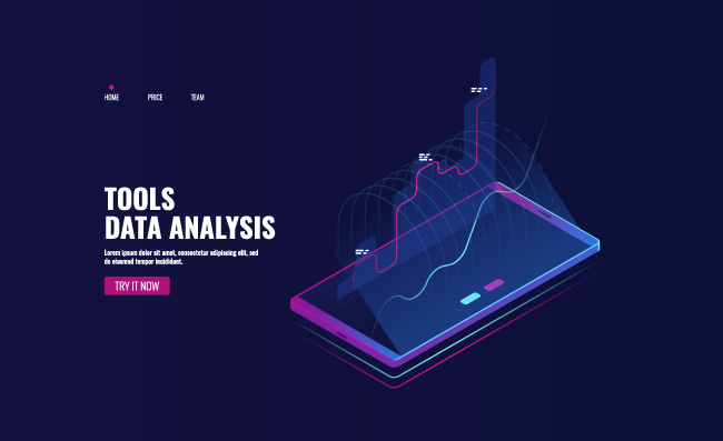 手机数据图表元素矢量素材