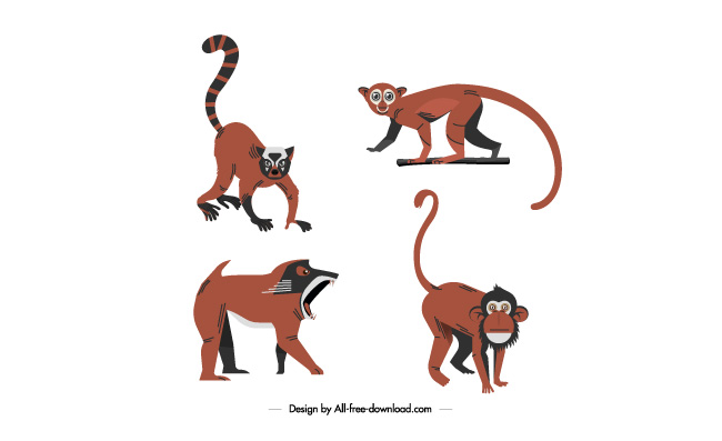 猴子动物素材矢量元素