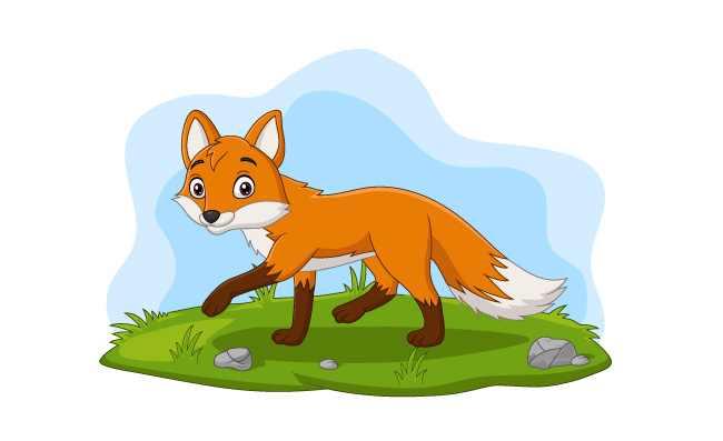 卡通狐狸可爱动物漫画插图矢量素材