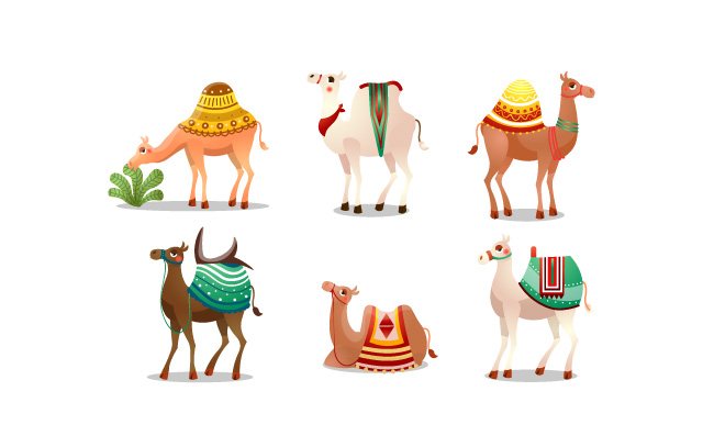 可爱的卡通矢量动物骆驼素材