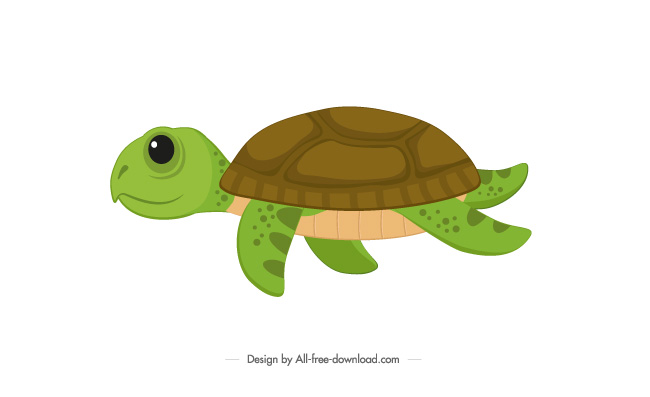 可爱卡通乌龟动物插画素材矢量元素