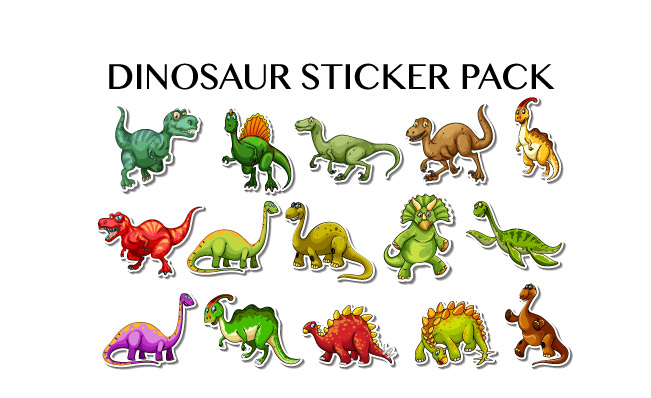 恐龙史前动物图贴图卡片矢量