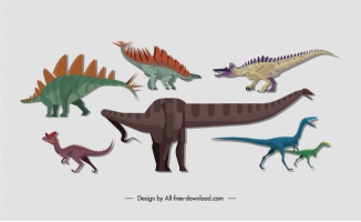 恐龙远古动物矢量卡通素