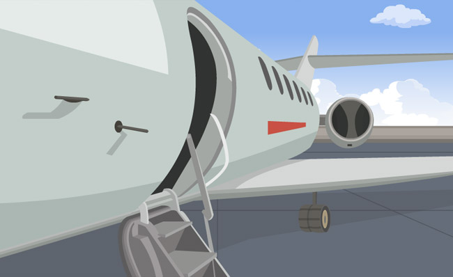飞机登机口手绘an动画二维场景素材