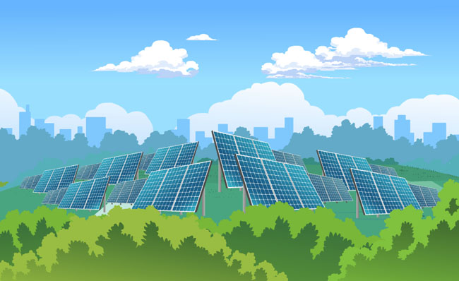 太阳能发电厂绿色环保新能源发电站场景