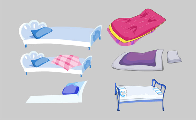 病床简易床铺造型动漫道具素材