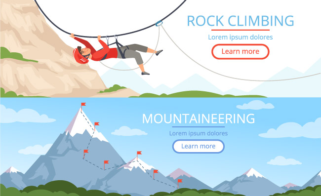 登山图片绳索登山极限运动登山者极端冒险运动矢量