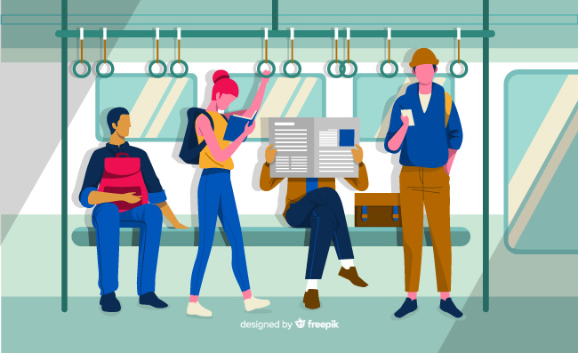 地铁乘客旅客公共交通扶手人物素材场景