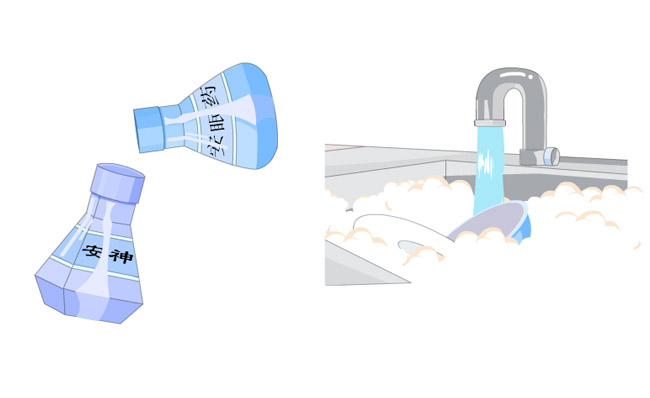 洗碗槽和药瓶倒药的动画视频an模板素材