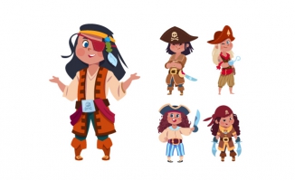 海盗服装漫画人物女孩海