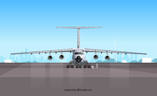 大型客机落地机场插图素材