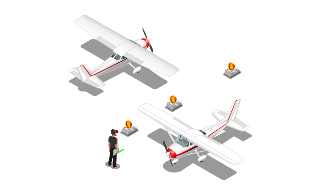 私人飞机俯视图等距素材