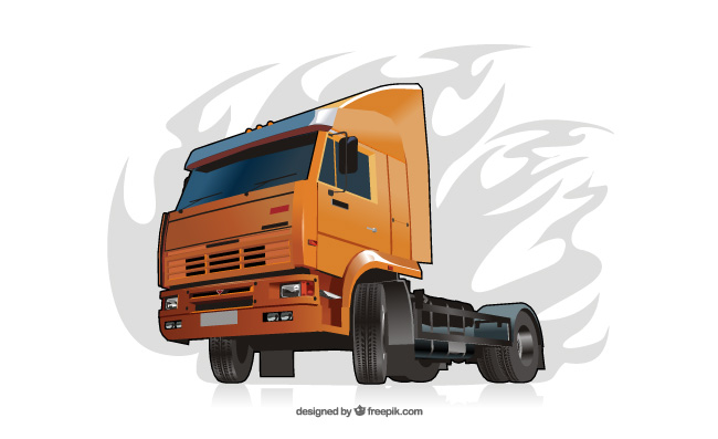 工厂卡车大货车传统机动车素材矢量
