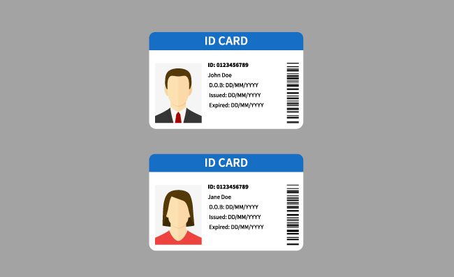 身份证明文件模板身份证个人登记卡汽车驾驶执照