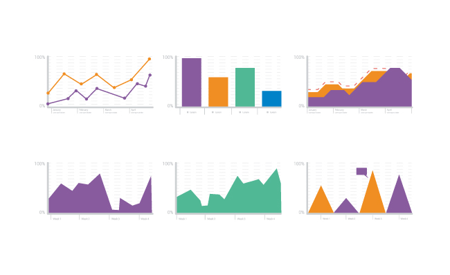 不同各类信息数据图表矢量