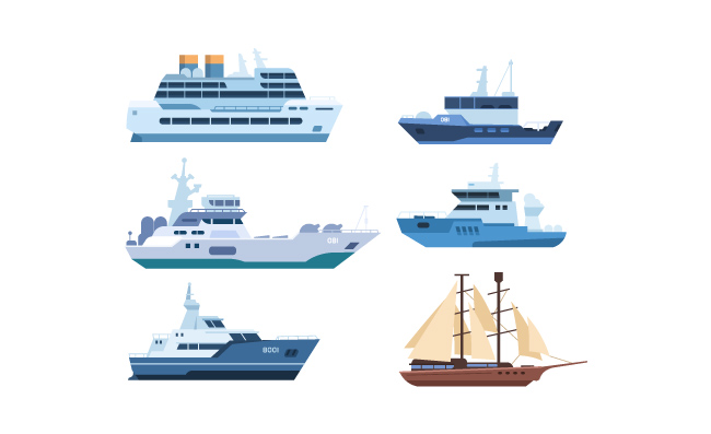 海洋帆船游艇运输矢量