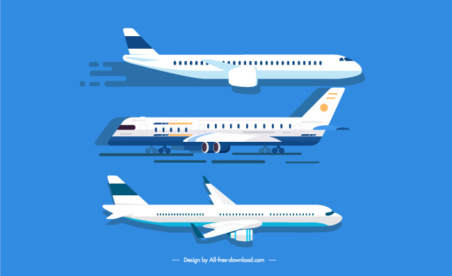 航空飞机扁平矢量素材
