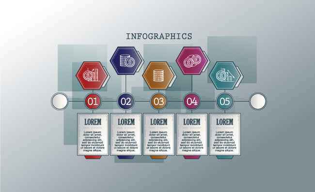 图表矢量彩色信息素材设计