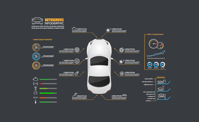 小汽车信息标注图表素材