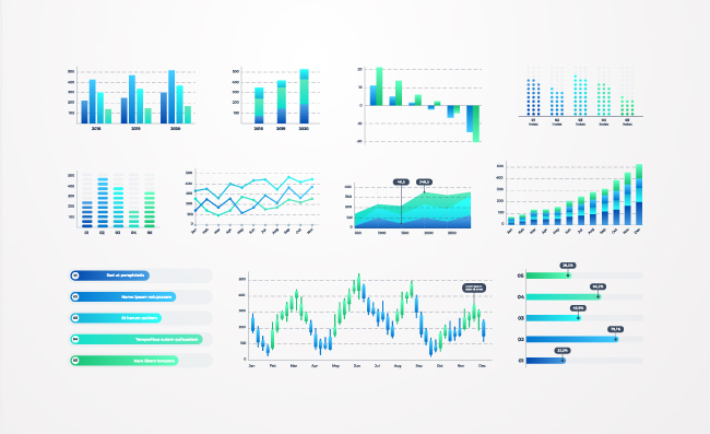 业务图表股票图演示文稿财务线图图表矢量