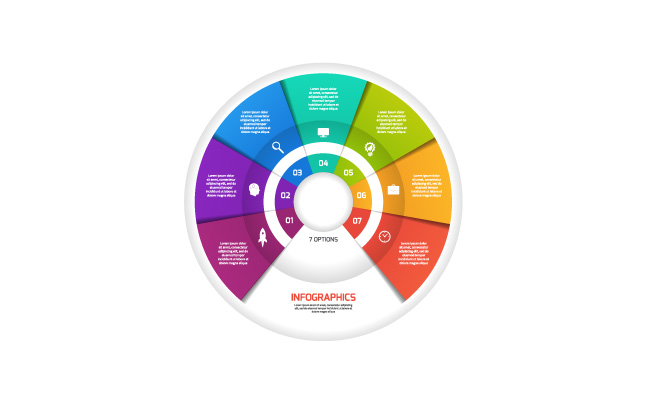 圆环七色图表设计分析素材
