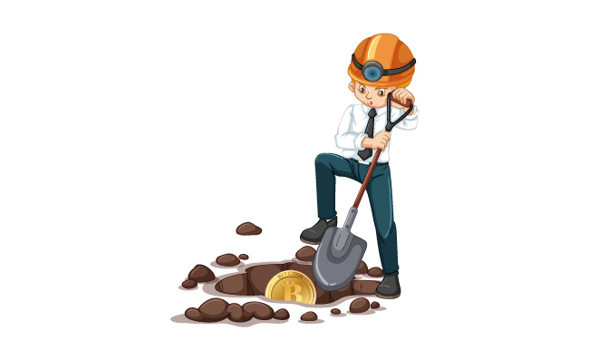 挖掘宝藏铁锹铲土挖坑人物矢量