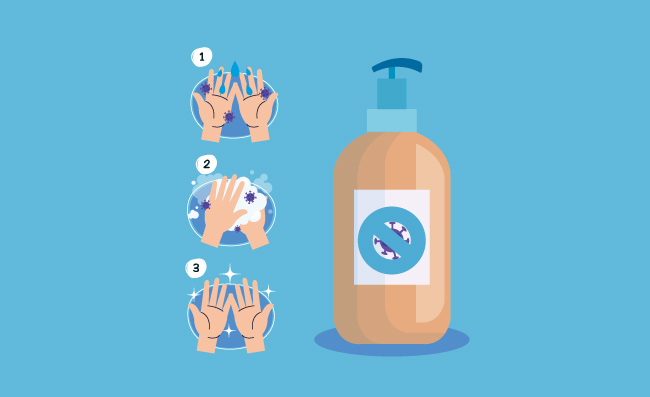 洗手注意手卫生洗手液素材矢量