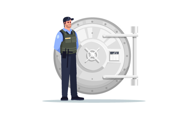 银行安保金属圆门保险柜金融科技保险插图