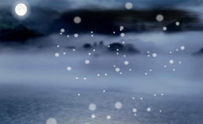 冬夜野外下雪动画背景an动漫素材