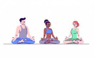 瑜伽训练盘腿坐男人和女